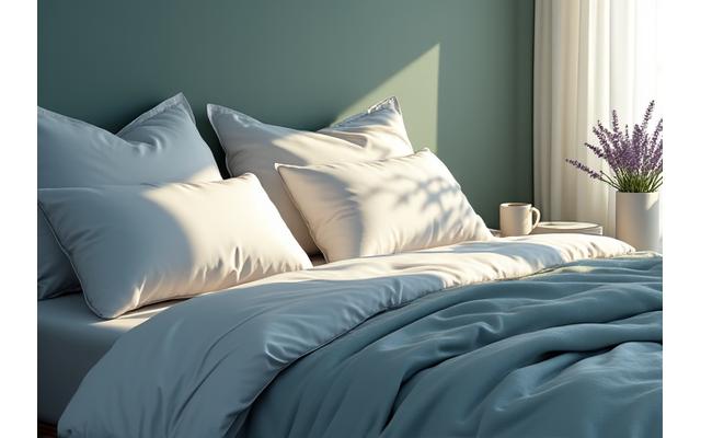 Image of a serene bedroom at night with soft light, symbolizing a healthy sleep challenge.