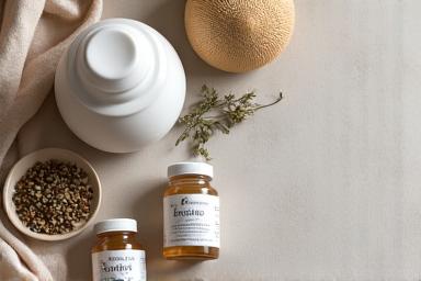 Natural sleep supplements and herbal teas laid out on a clean surface.