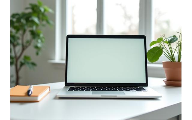 Organized desk with minimalist tech setup, representing focused work