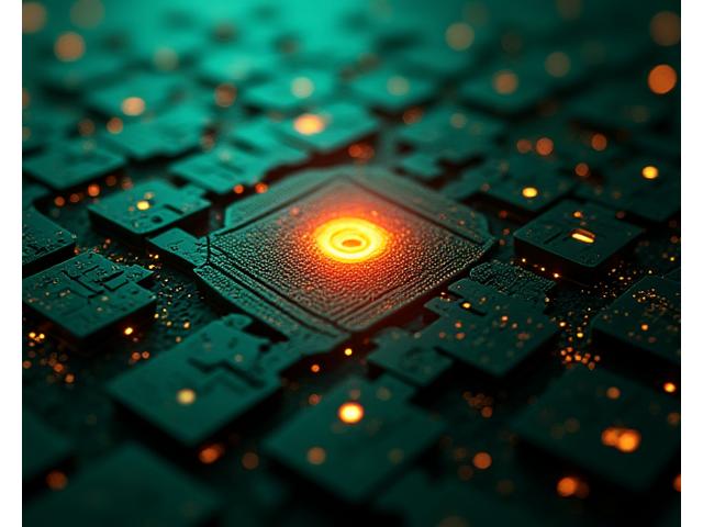 A close-up of interlocking digital security elements, glowing warmly against a dark, secure background, representing encryption and secure data storage.