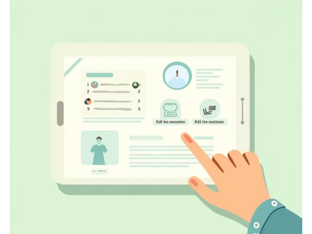 A user-friendly digital dashboard with clear icons representing data access, editing, and deletion, embodying user control and empowerment.